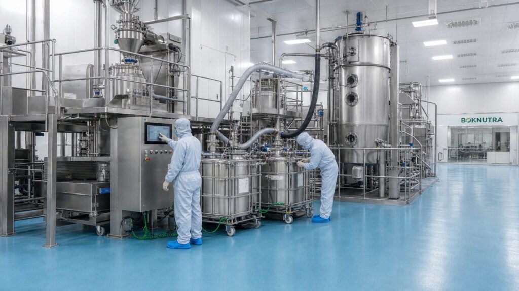 BOKNUTRA controlled manufacturing workshop prepared for a virtual factory tour